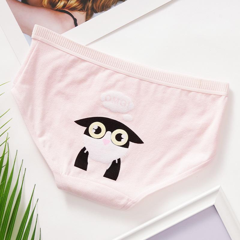 Girl Cartoon Printed Underwear Cotton Comfortable Knickers Large Waist Cute Lingerie Triangle Panties
