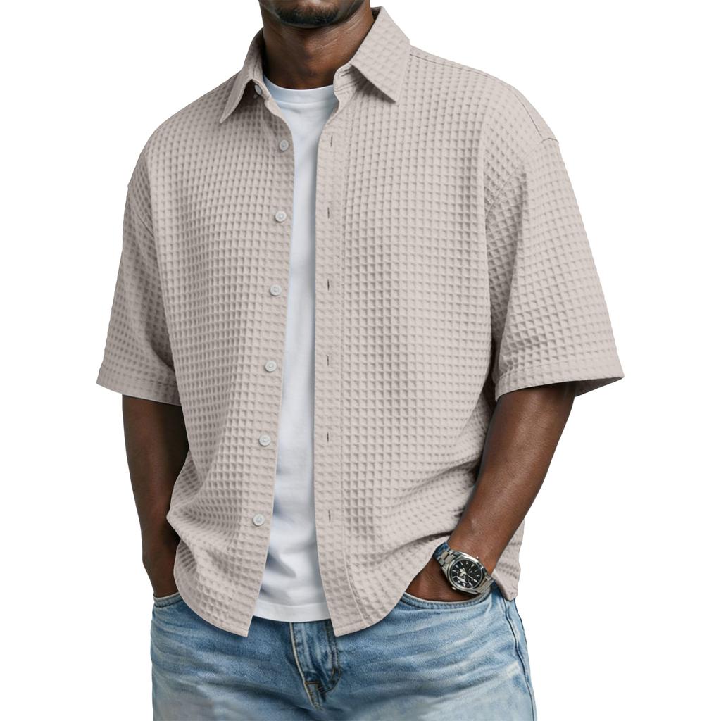 Herren Freizeithemd mit Knopfleiste und kurzen Ärmeln