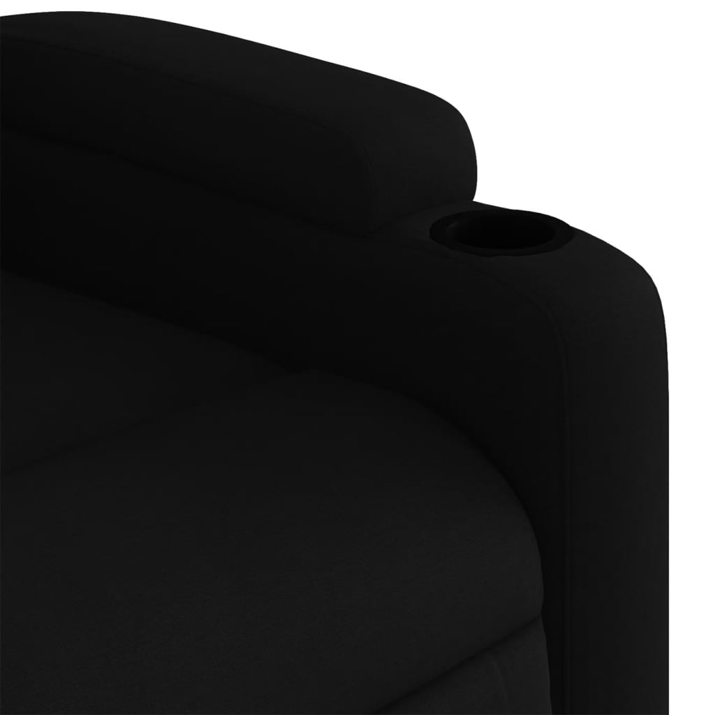 Electric Recliner Chair Black Fabric