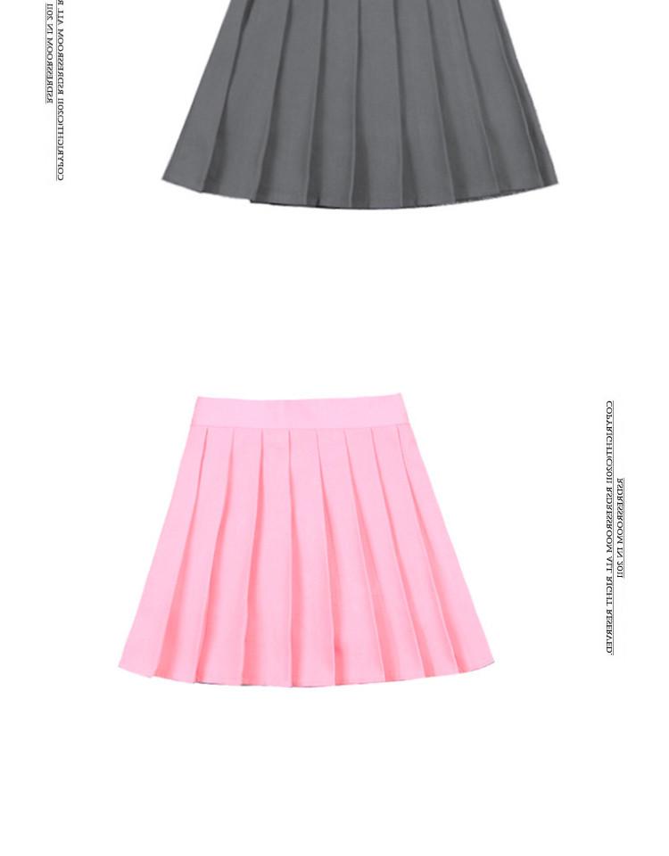 Flickors sommarplisserade kortkjol i collegestil