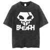 Japan Anime Bleach Zaraki Kenpachi Graphic Printed T Shirt Men Women Manga Tshirts Harajuku Male Oversized Washed Cotton T-shirt