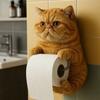 Porta-Papel Higiênico de Parede com Formato de Gatos Adoráveis Organizadores Para Banheiro Economia de Espaço Design em Resina Fácil Instalação
