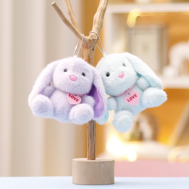 Rabbit Cute Keychain Cartoon Girl Backpack Decorative Pendant Plush Gift Doll