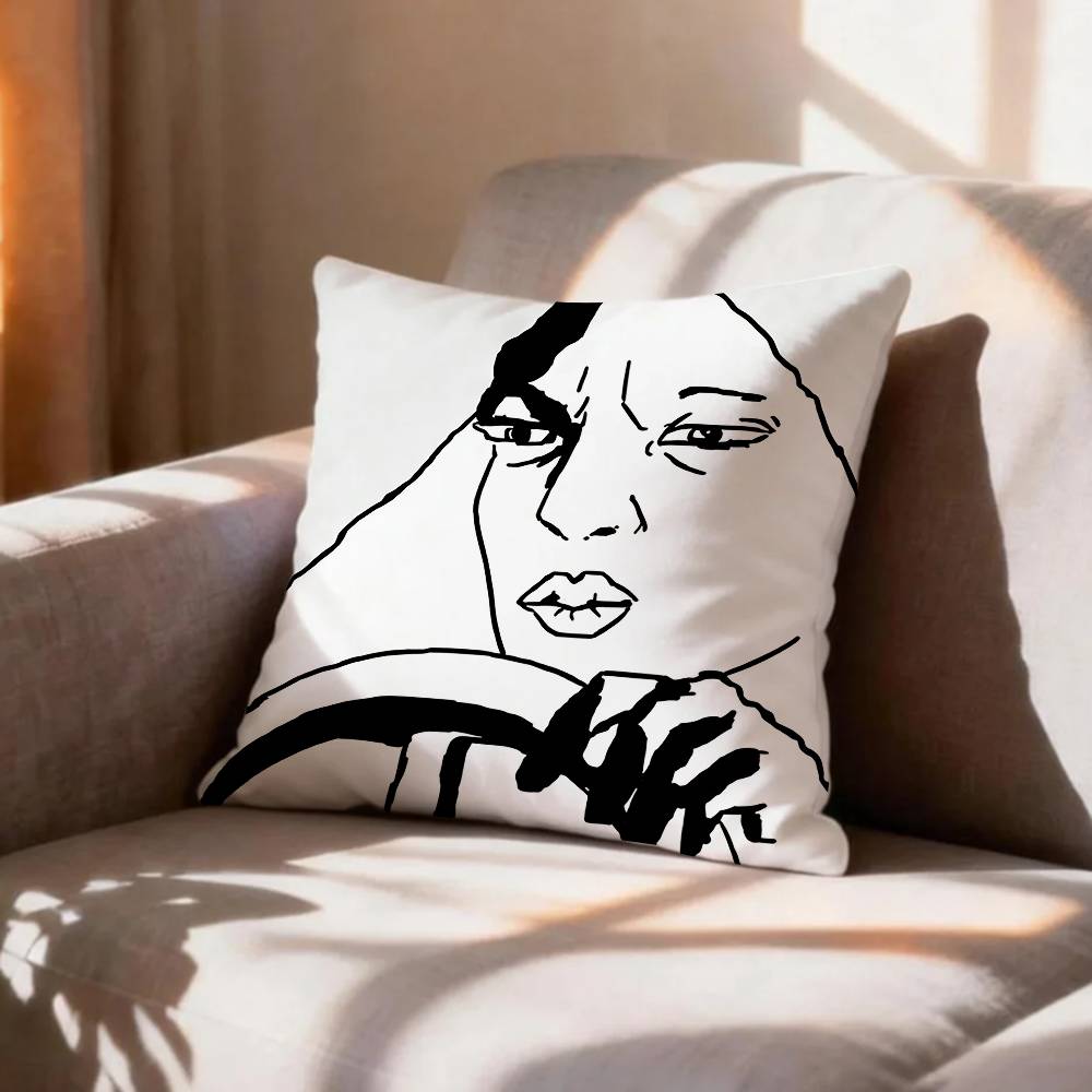 CartoonHCHamster Caveman Pillow Case Pattern Printed Pillowcase For Living Room Sofa Cushion Cover