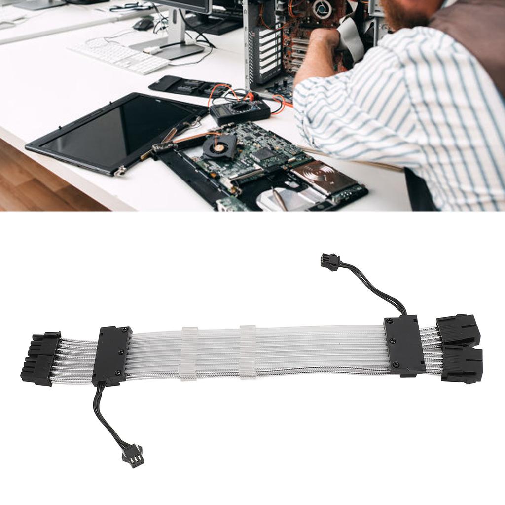 RGB PSU Cables ARGB GPU Power Supply Cable 2x8 Pin Extension Cable Kit 5V 3Pin Synchronized for PC Chassis
