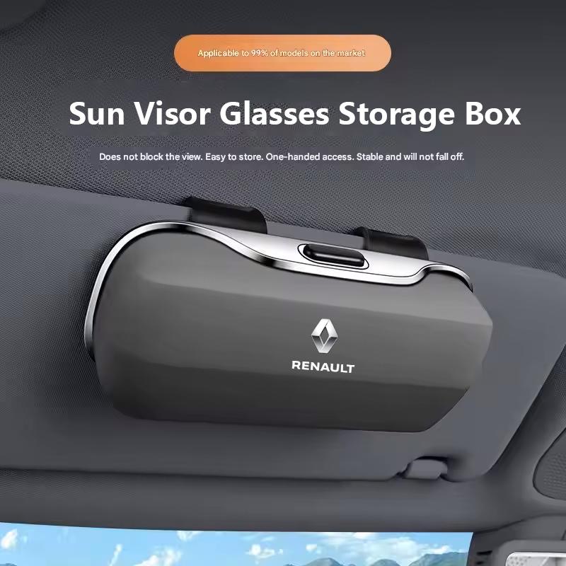 Naafdoppen Auto Zonneklep Zonnebril Brillenhoesje Clip Brillenbakje Houder Voor Renault Megane 2 3 4 Twingo Clio Talisman Captur Trafi