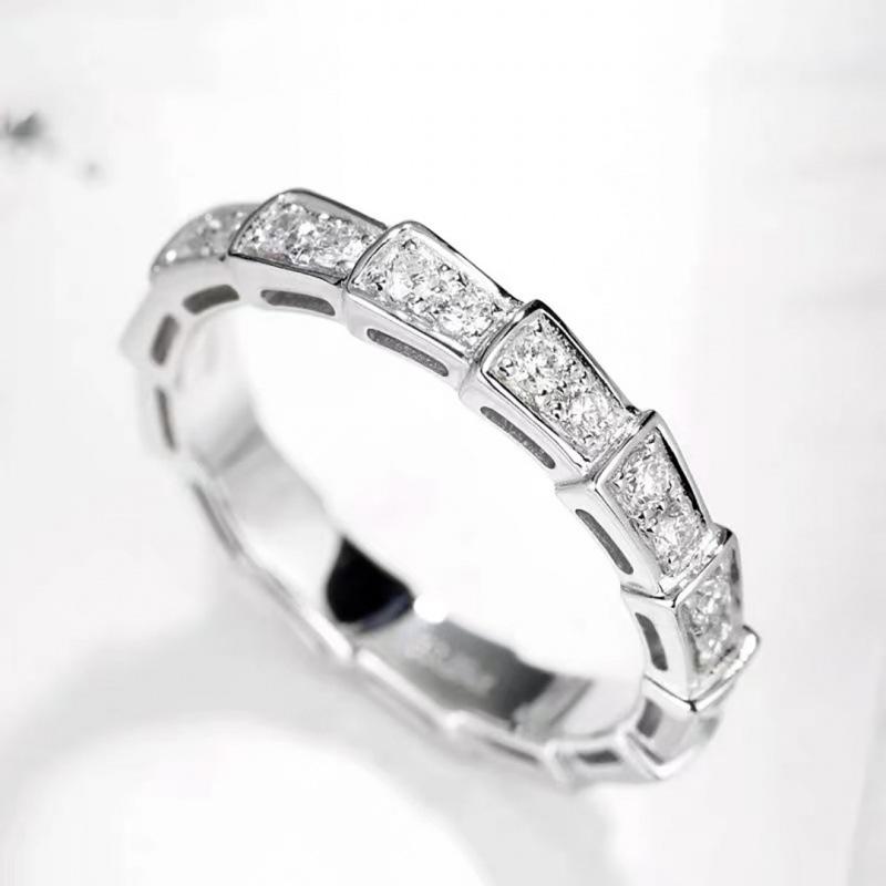 Classic Retro Stacked Snake Ring with Inlaid Diamonds - Women's Trendy, High-Quality, Personalized Couple Rings