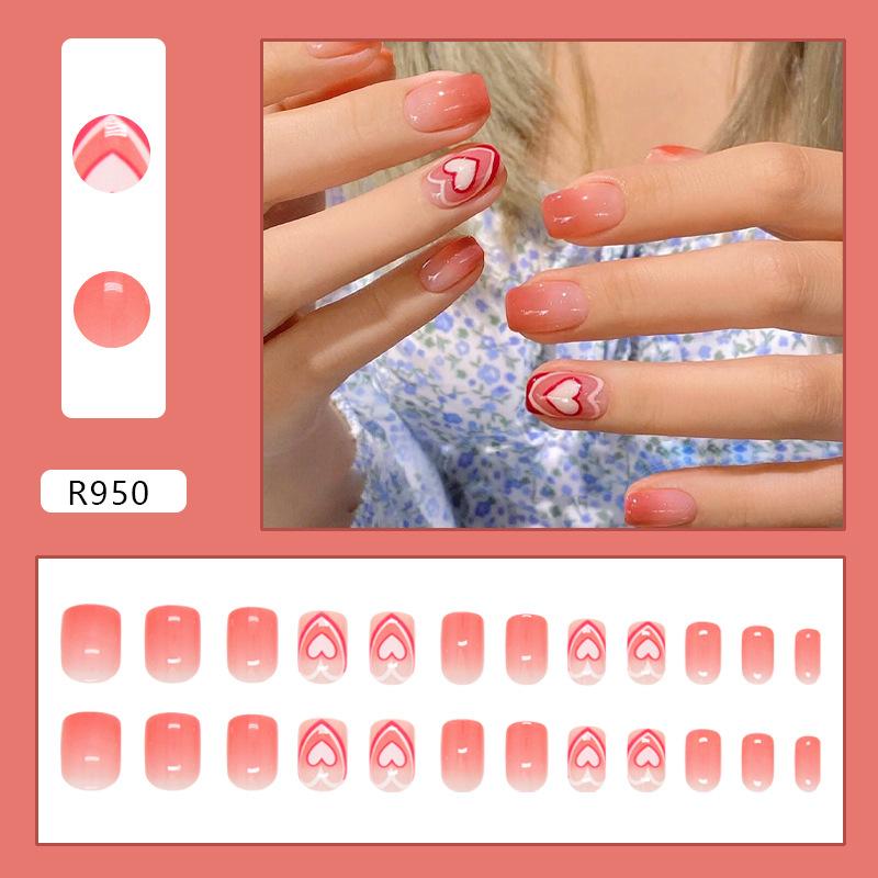 

Малина постепенное изменение любовь темперамент сладкий накладной ноготь патч съемный маникюрный элемент 24 штуки