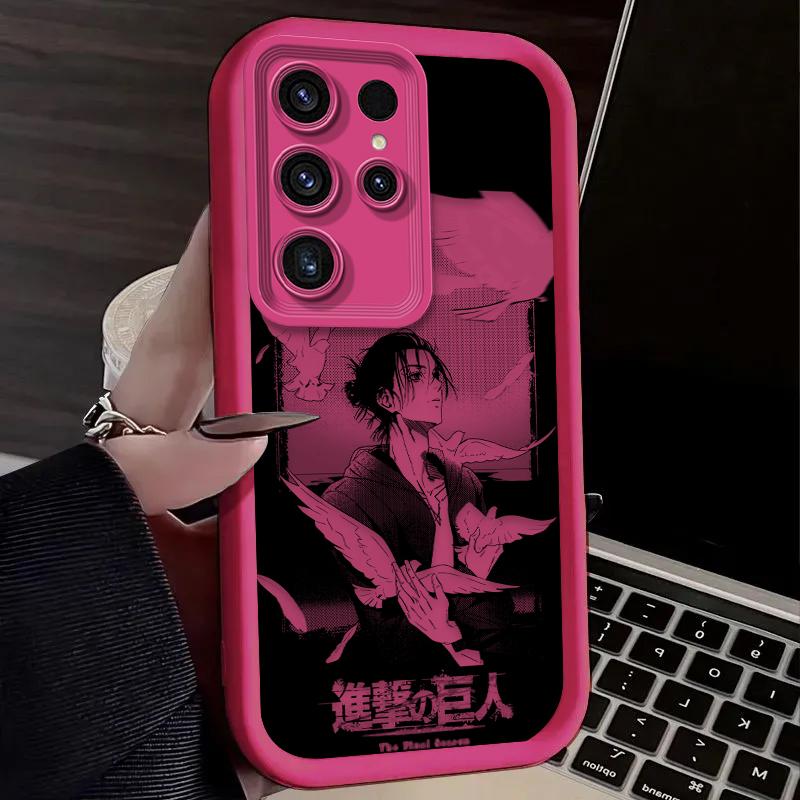 Anime Attack on Titan Eren Soft Case For Samsung Galaxy S24 S25 S23 Ultra S22 S21 Plus FE A36 A26 A16 A06 A56 A15 A25 A35 A55 5G