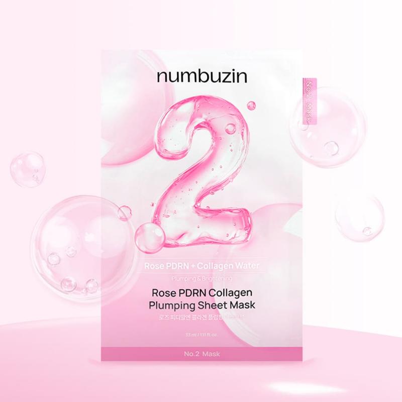 NUMBUZIN No.2 Rose PDRN Collagen Plumping Sheet Mask 33mlX4EA