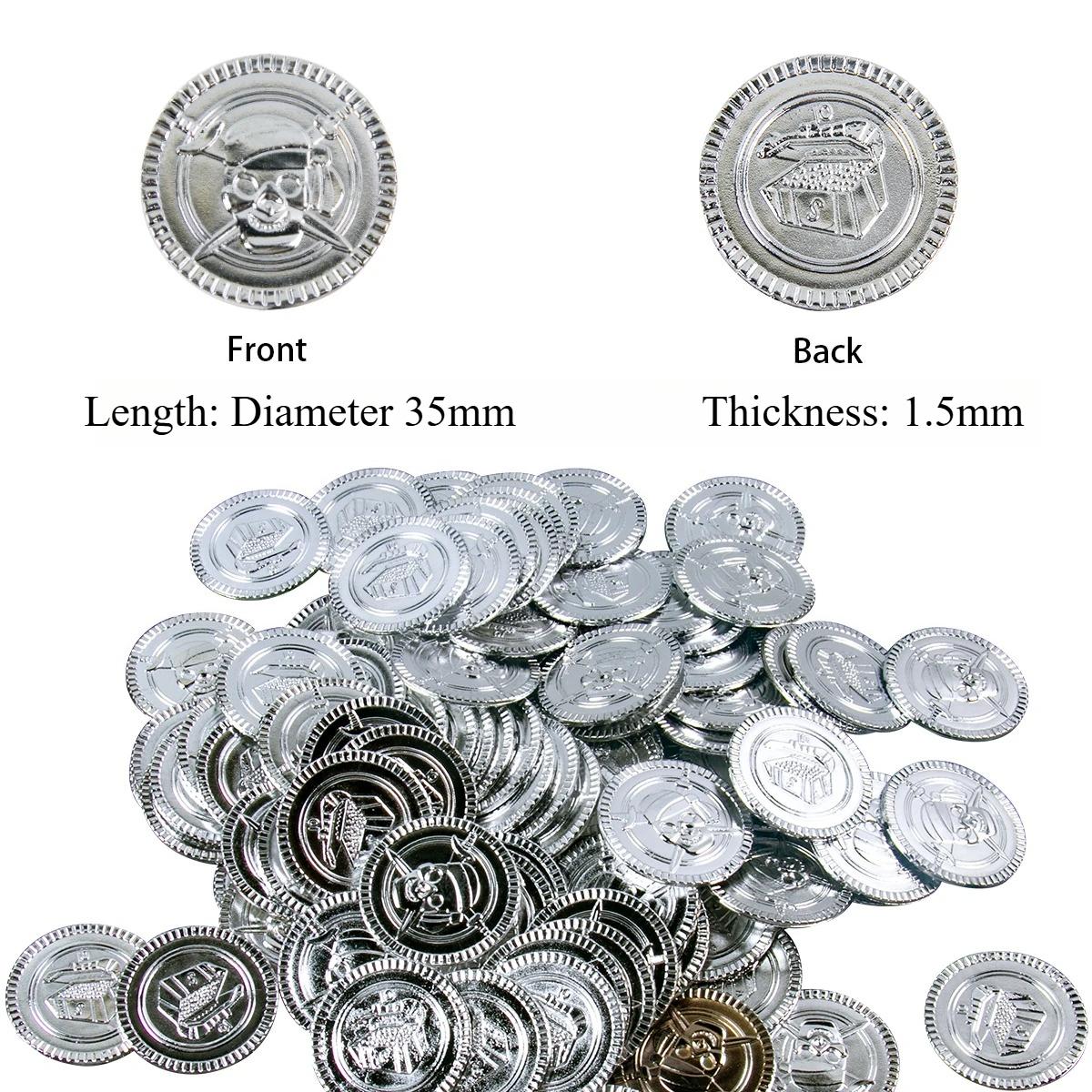 

20/100 шт. Пластиковые монеты в виде черепа, пиратское золото, поддельное сокровище, игровые монеты для украшений на Хэллоуин, день рождения, детские сувениры, принадлежности 20pcs