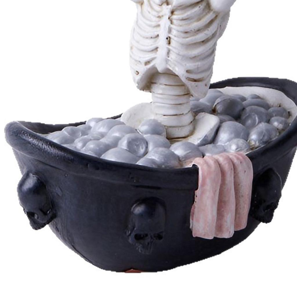 Halloween Skull Girl Bathroom Decor Resin Craft Gothic Figurine Home Entrance Decoration for Party Shelf Display