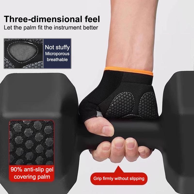 Breathable Gym Gloves Half Finger Anti Slip Sports Gloves for Men Women Fitness Weightlifting Workout Comfortable Training