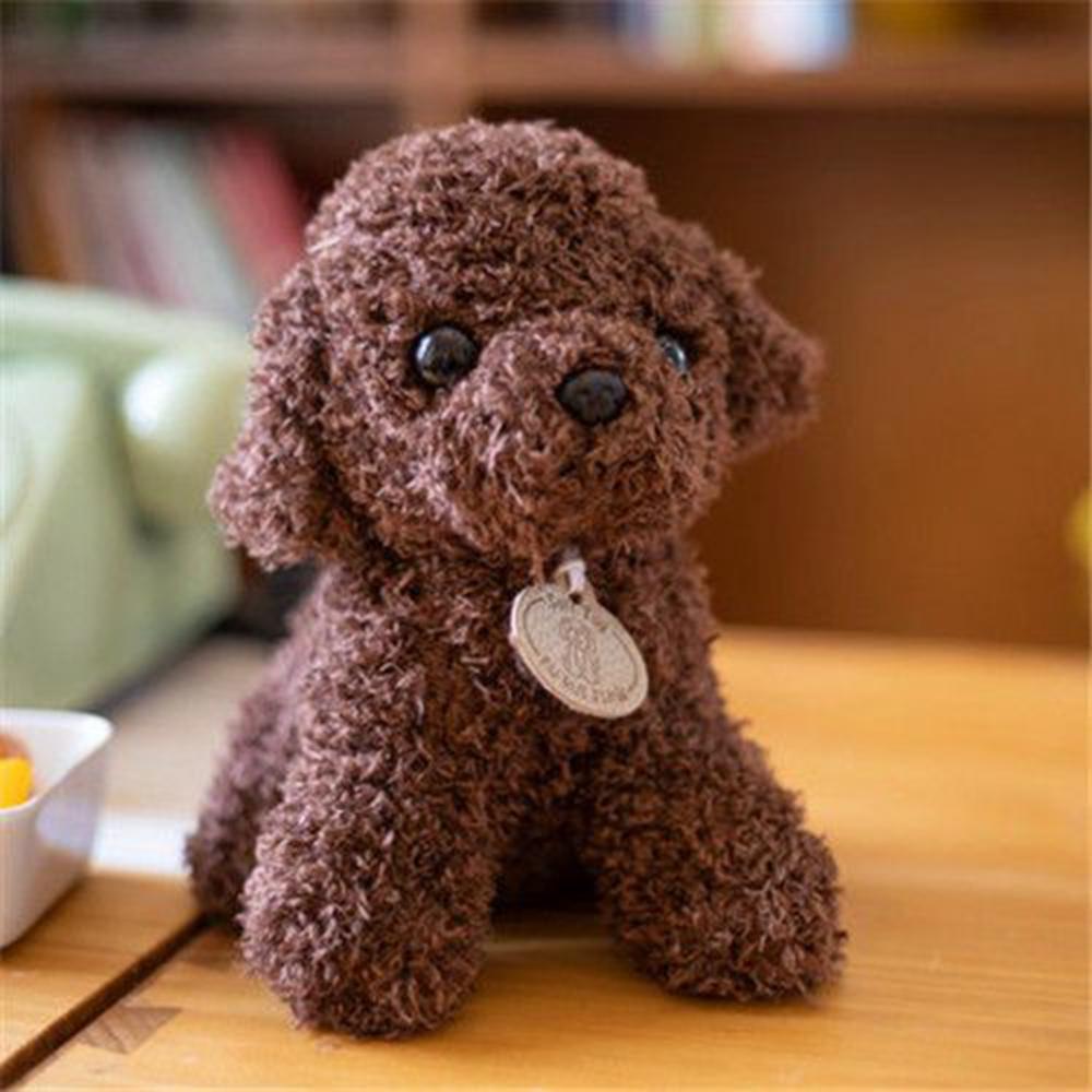 20CM Cute Teddy Dog Plush Toy Curly Dog Doll With Hanging Tag Simulation Dog To Send Children's Birthday Gift