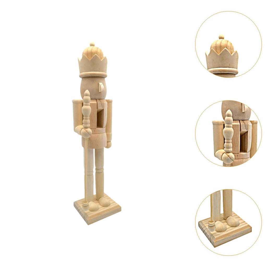 Wood Nutcracker Figurines Paint Your Own Mini Wooden Nutcracker Figure for Table Decor Arts Project Christmas Craft Supplies