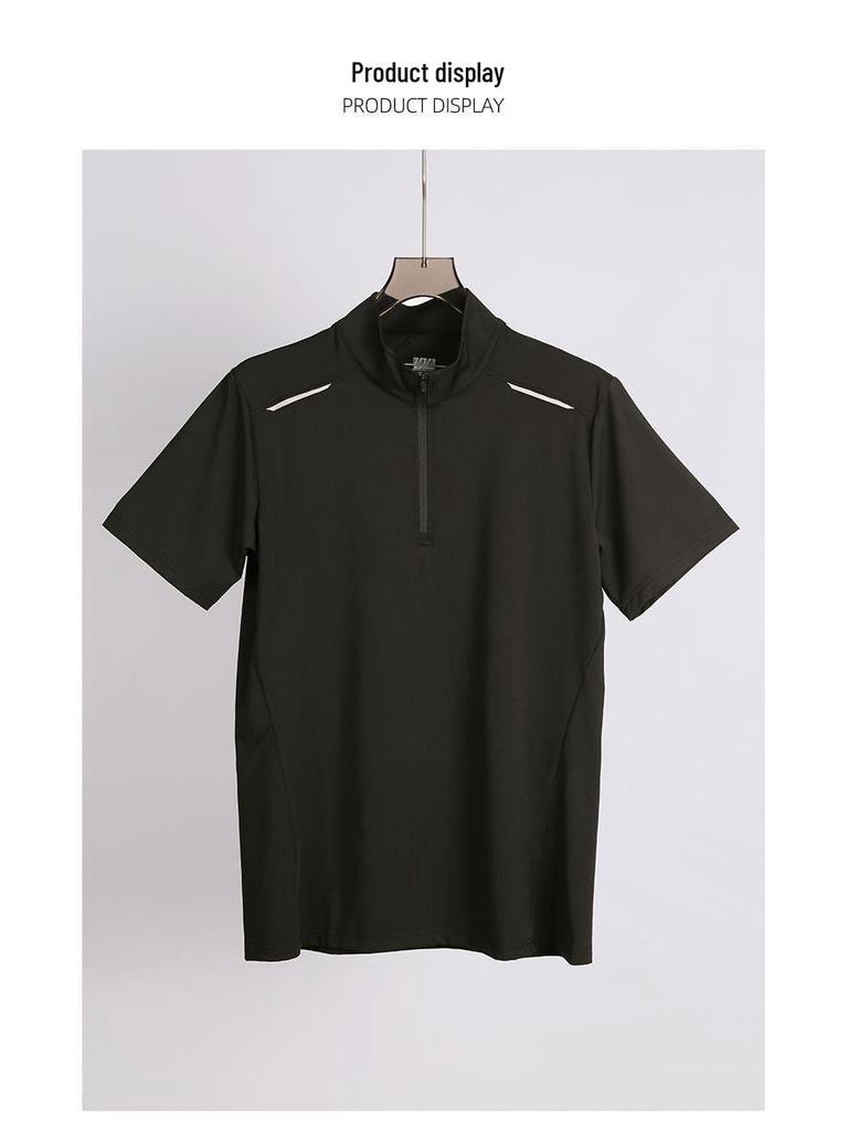 Lulu Men's Ice Silk Quick-Dry Short Sleeve Sports T-Shirt for Summer Fitness, Running, and Marathon