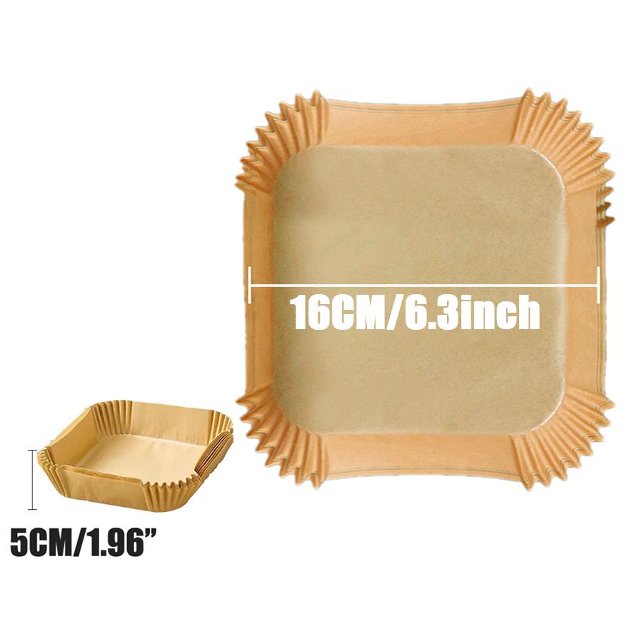 16-23CM Air Fryer Disposable Baking Paper Liner Non-Stick Mat Steamer Square Round Parchment for Microwave Oven Kitchen Cookers