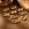 Light Luxury White Zircon Heart-Shaped Earrings for Women,  Stainless Steel Gold Color Classic Hoop Earrings, Fashion Jewelry