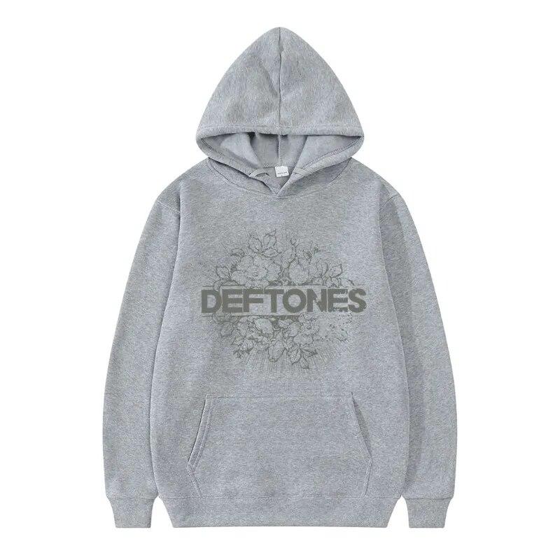 Mote Punk Metal Rock Band Deftones Hettegenser Blomster Burst Print Sweatshirt Unisex kvinner Vintage Casual Pullover Streetwear Par