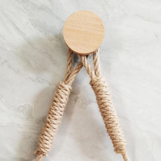 Yousheng Twine Toilet Roll Holder Wall-Mounted Toilet Paper Holder Rustic Twine Rope Paper Roll Dispenser for Bathroom Organization