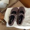 Queen Fan retro versatile flat-bottomed shallow mouth single shoes women's 2025 new autumn skirt soft-soled Mary Jane shoes