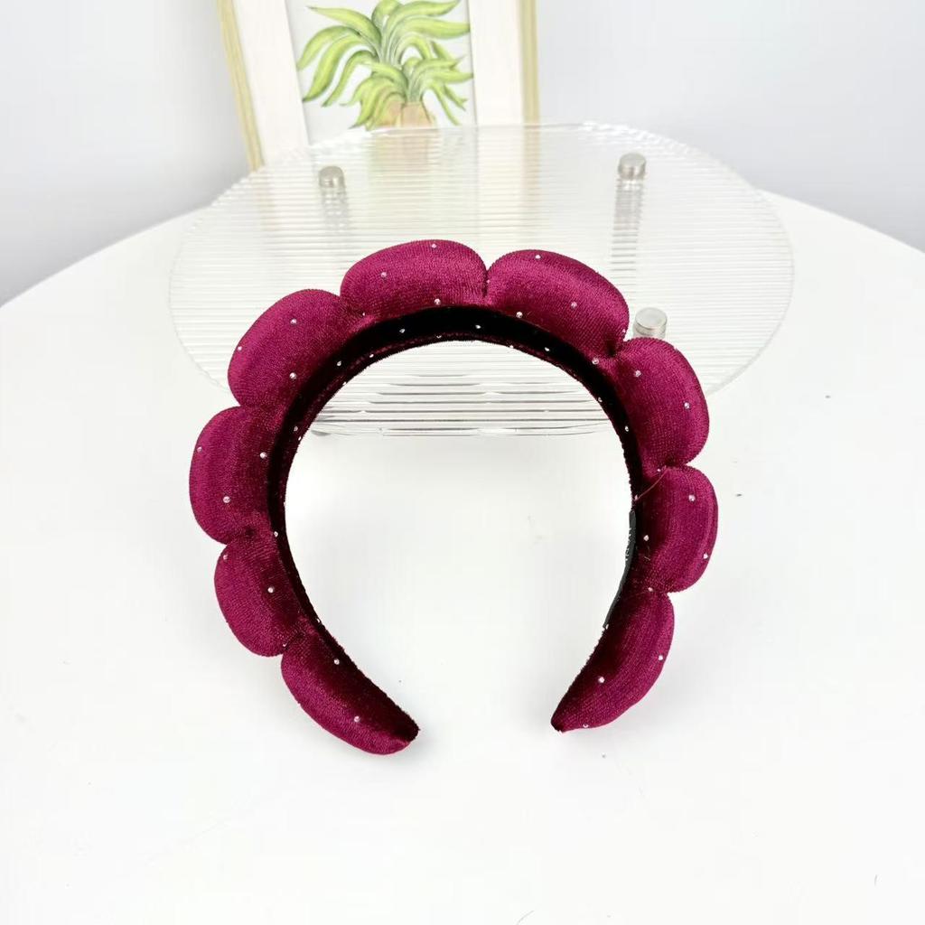 Women's Cute Blue Cloud Headband - Wide, High Skull Top for Face Washing