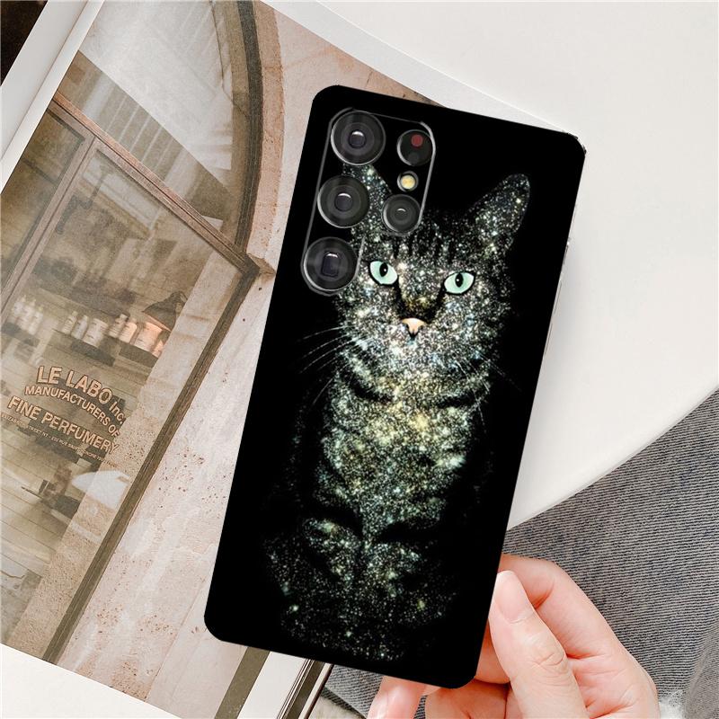 Space Happy Cats Phone Case For Samsung Galaxy S25 Ultra S9 S10 S20 FE S21 S22 S23 Plus S24 Ultra Full Cover