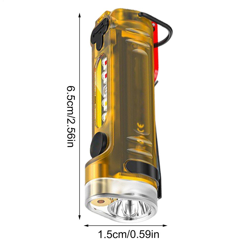 Mini Key Chain Flashlight with Infrared Side Light  Rechargeable Keychain Torch Portable Outdoor Lighting for Daily or Emergency
