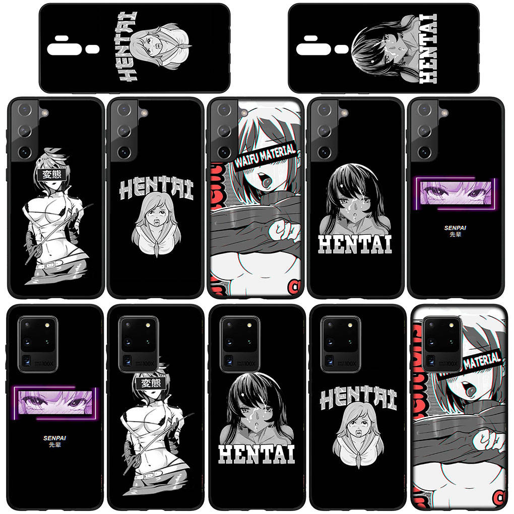Fodral för Samsung Galaxy S25 S24 S23 iPhone 16 15 Xiaomi Redmi Note 14 13 12 16E X 11 Pro Max OPPO Moto Huawei Ahegao Harajuku Tecknad Tjej Waifu Skydd