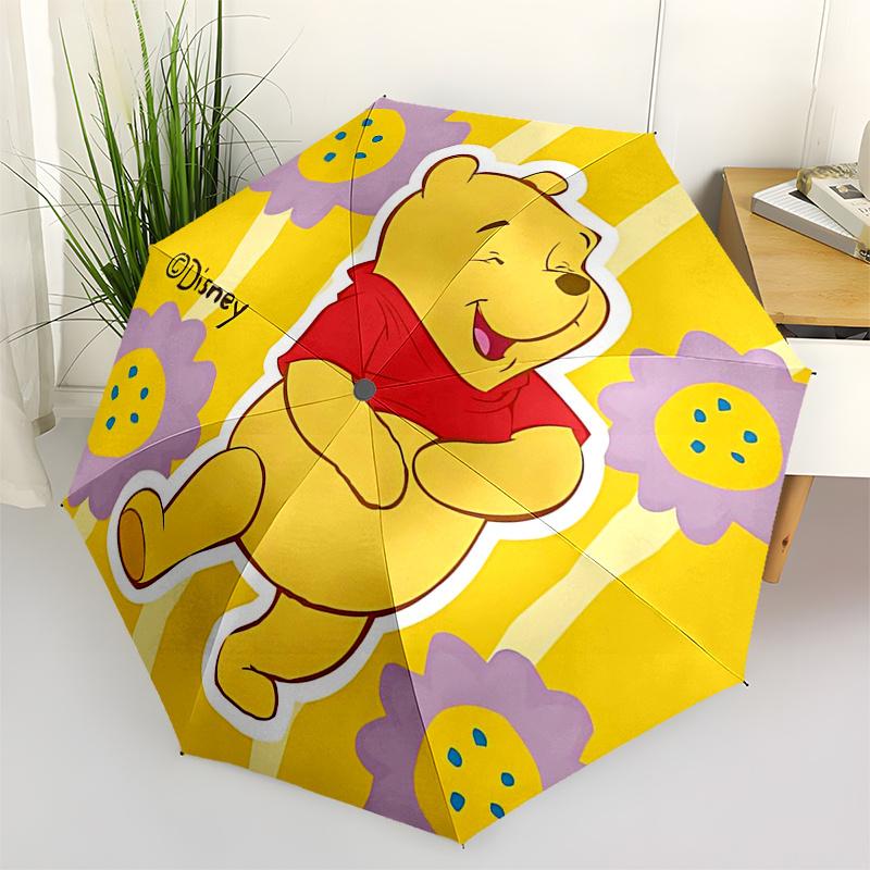 

Winnie and friends Themed Travel Umbrella-8 Ribs Automatic Opening and Closing, Portable Folding Design, Compact and Stylish Umbrella
