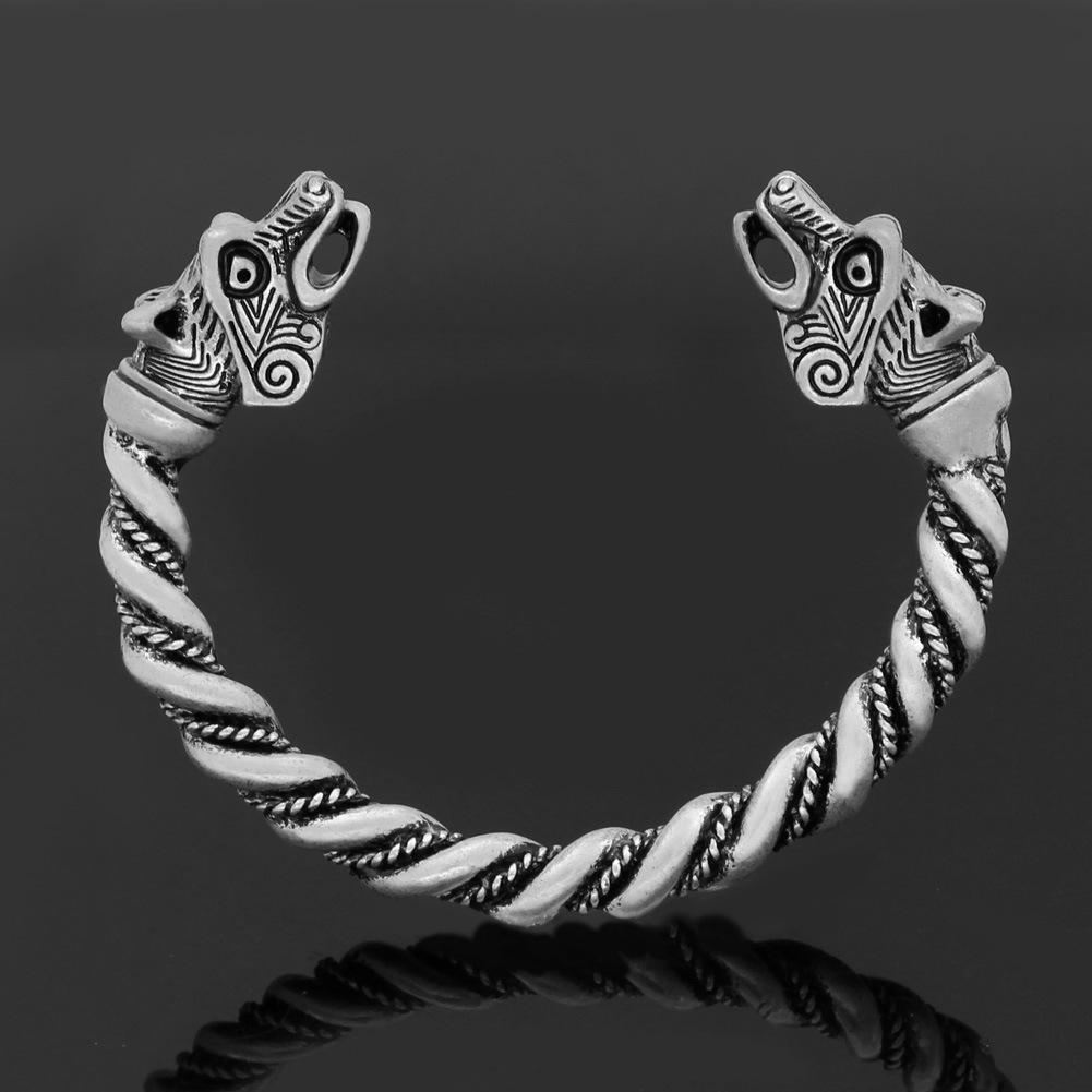 Nordic Viking Celtic Wolf Men's Hip Hop Bracelet