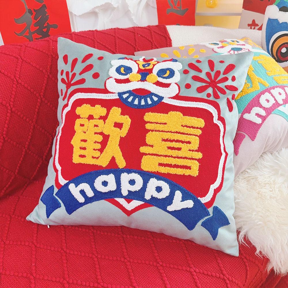 Embroidery Velvet Cushion Cover Luxury European Pillow Cover Gold PillowCase Geometry Home Decorative Sofa Throw Pillow