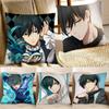 Rin Itoshi Blue Lock Anime Pillow Case Fashion Square Pillowcase Bedroom Sofa Room Ins Decoration Leisure