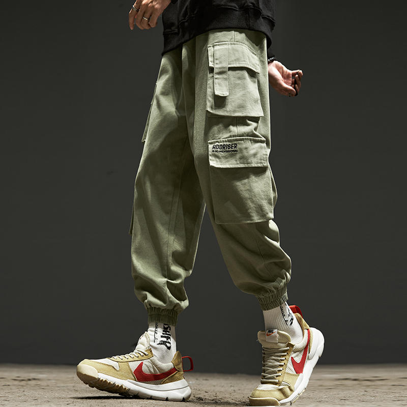 Overalls men's spring and summer trendy brand loose large size casual pants youth fashion multi-pocket leggings