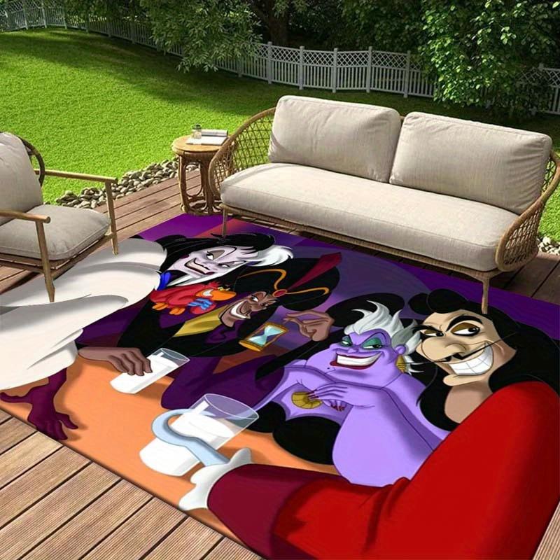 

1pc Disney Villains Pattern Area Rug Soft Flannel Floor Mat for Living Room, Bedroom, Kitchen, Sofa Coffee Table Floor Mat, Machine Washable 60cm by 90cm