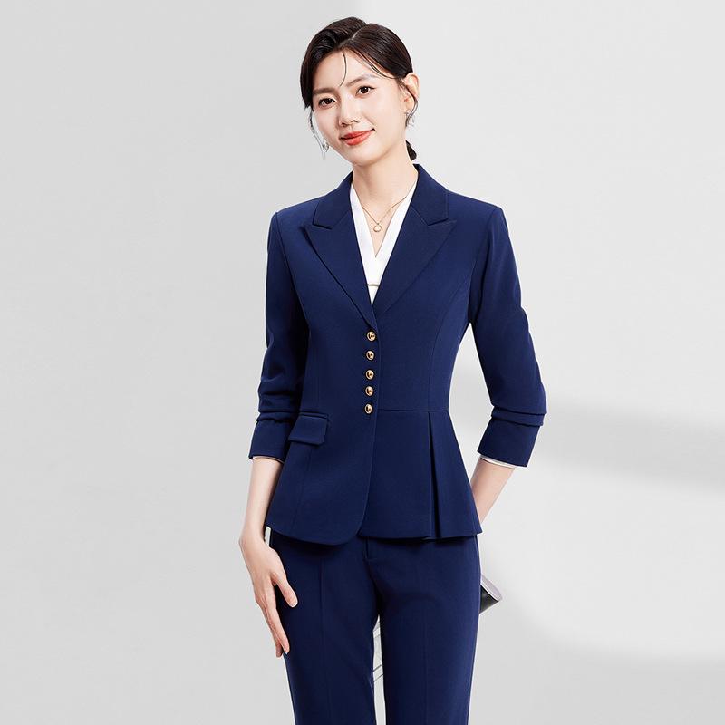 Autumn Korean Style Women's Professional Suit Set for Office and Jewelry Store Receptionists