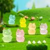 10pcs Glow-in-the-Dark Clumsy Kitten Miniature - DIY Terrarium Ornament for Desk & Micro Landscape Decor