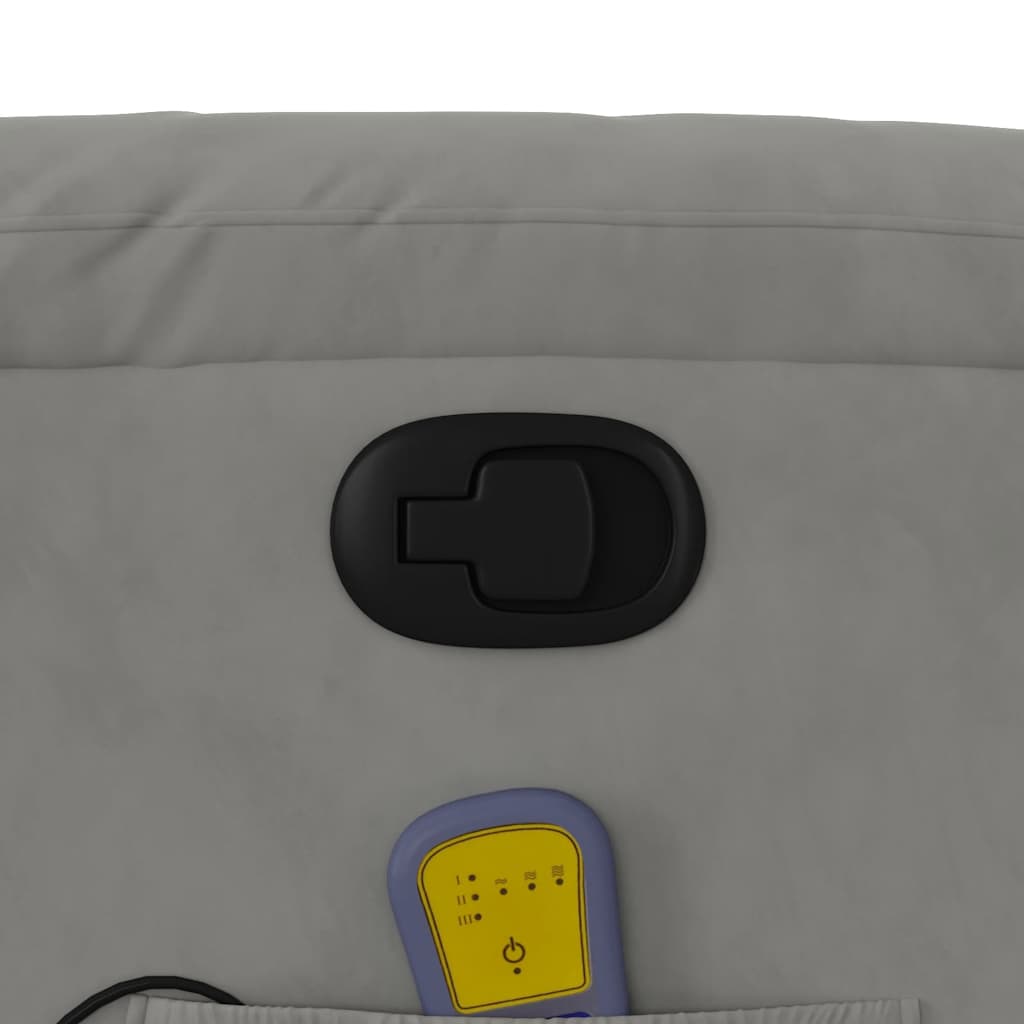 Massage Chair Light Grey Microfiber Fabric
