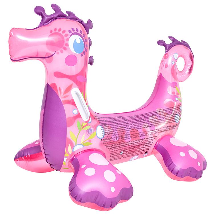 Blow up Kids Water Toys PVC Inflatable Seahorse Rider Pool Float фиолетовый