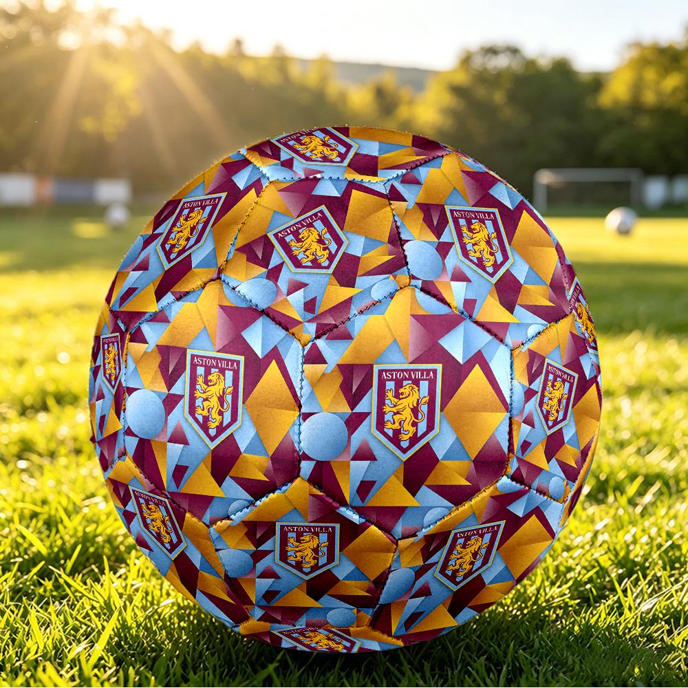 Aston Villa Fotbalový potištěný míč velikosti 5, Protiskluzový zápasový míč pro dospělé, Suvenýr pro fotbalové fanoušky