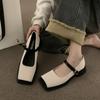 Block Low-heeled Heels For Women Pumps Square Toe Square Toe Casual Female Sneakers Dress Flats Comfortable High-Heeled Shoes
