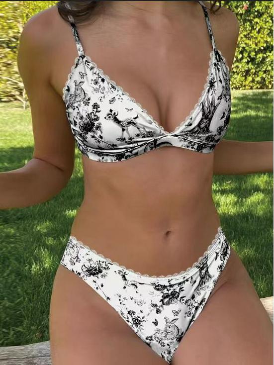 European and American Animal Print Sexy Two-Piece Bikini Set for Women - Trendy Fashion Swimwear