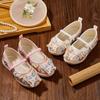 Children Vintage Hanfu Shoes Chinese Style Girls Princess Embroidered Shoes Fashion Butterfly Kids Causal Performance Flat Shoes