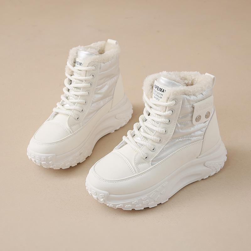Winter high-top outdoor velvet dad shoes new ins female students thick soles increase height casual warmth