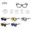 UV400 Protection Polarized Magnetic Clip On Sunglasses Cycling/Driving Black Glasses Frame with Sunglasses Clip