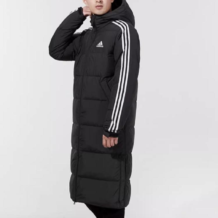 Adidas Neo Casual Warm Mid-Length Hooded Down Jacket Men Outerwear Black H45242