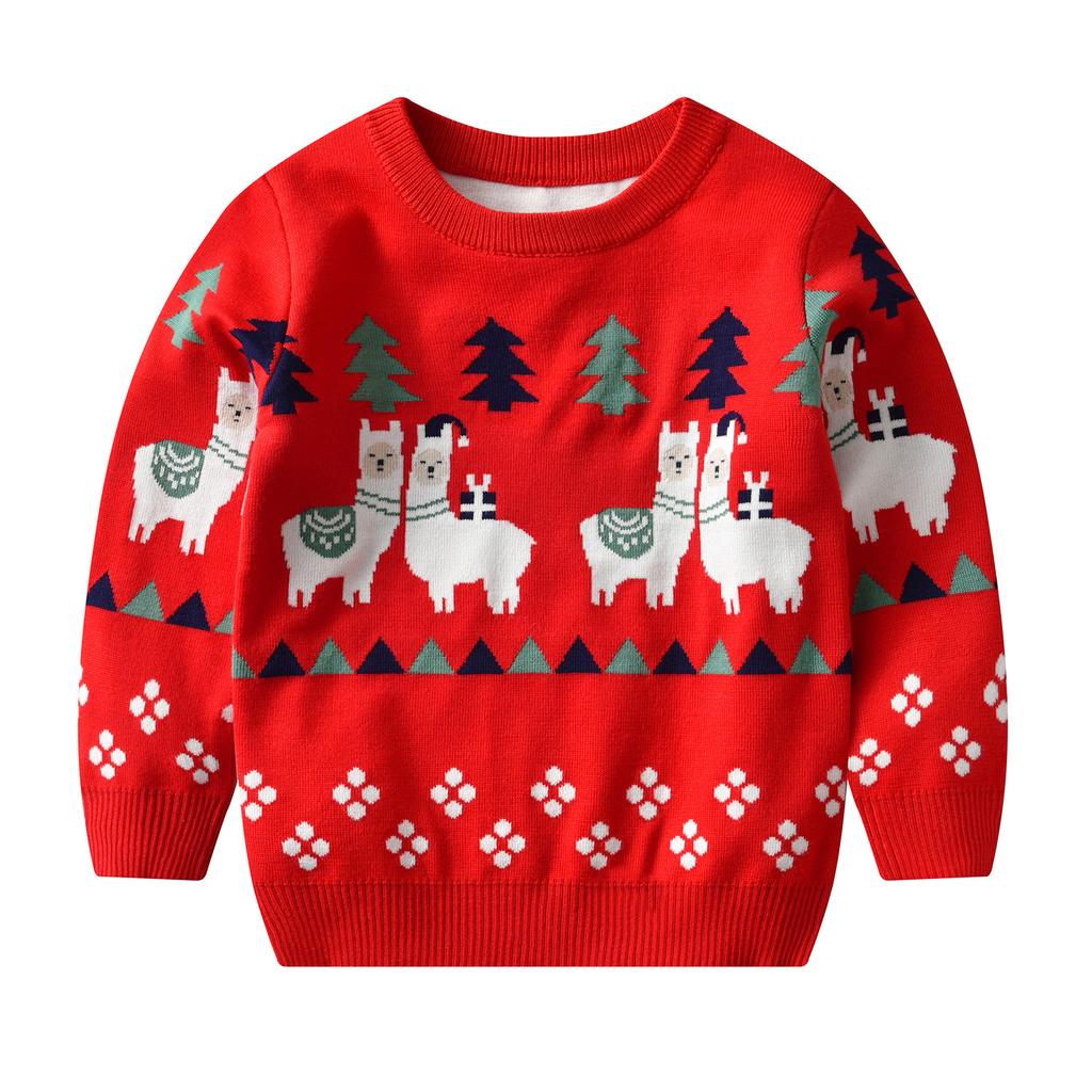 New Arrival Christmas Sweater for Girls Children's Autumn/Winter Round-Neck Knitwear Boys' Pullover