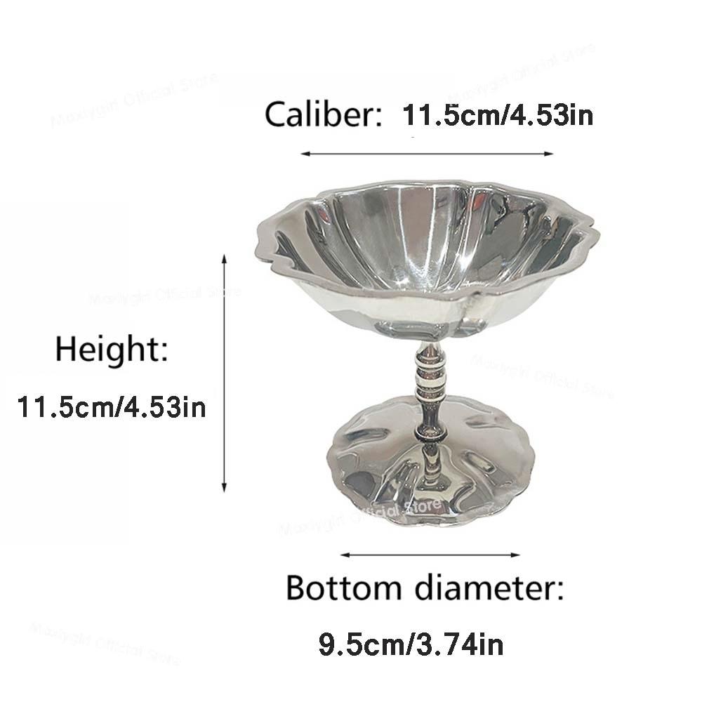 Ice Cream Cup Fruit Bowl Stainless Steel Food Container Afternoon Tea Pudding Dessert Cup Snack Dish For Bar Party Tableware