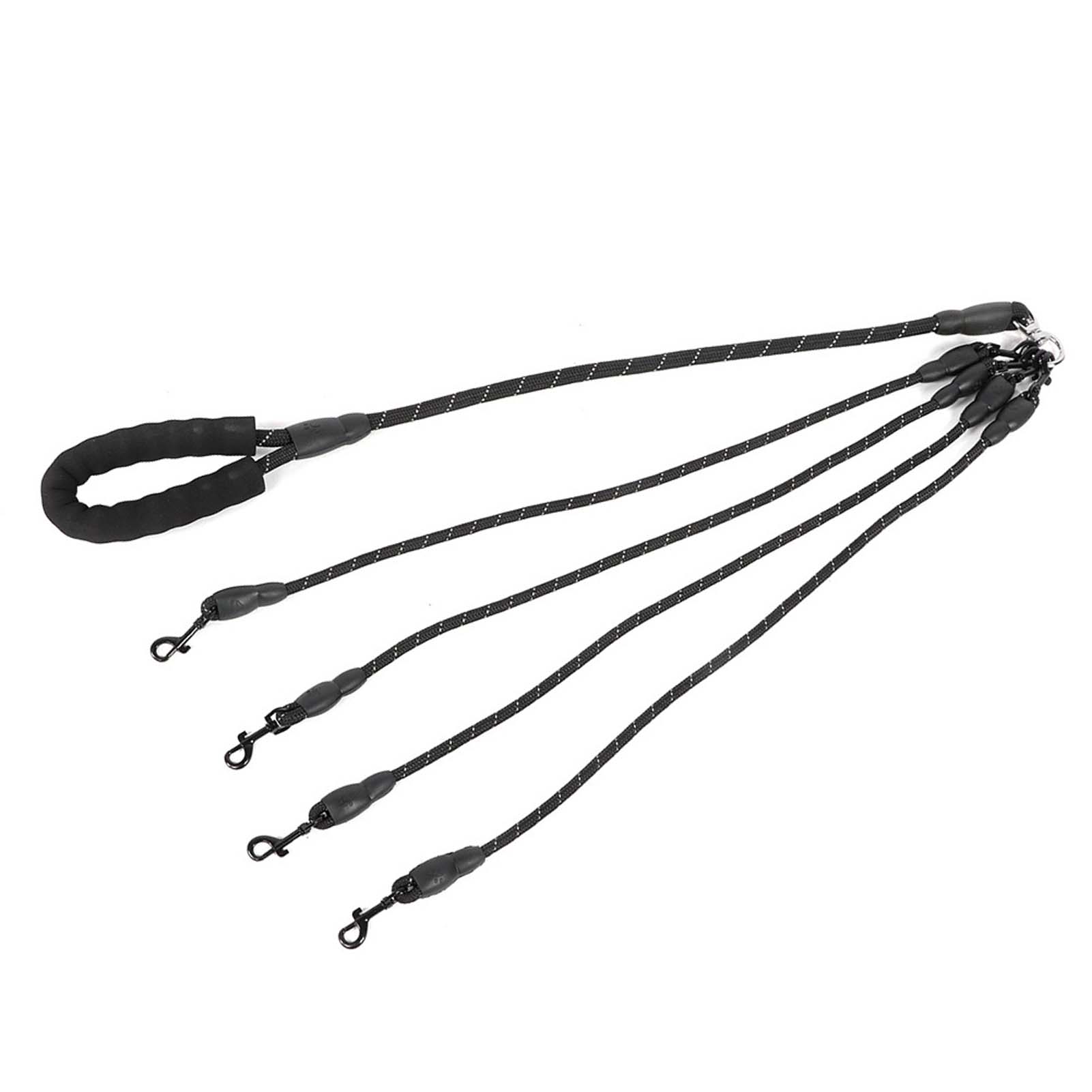 

Pet Dog Wear Resistant 4 Ways Traction Rope Accessory for Outdoor Walkingblack 4 heads 4 Heads чёрный