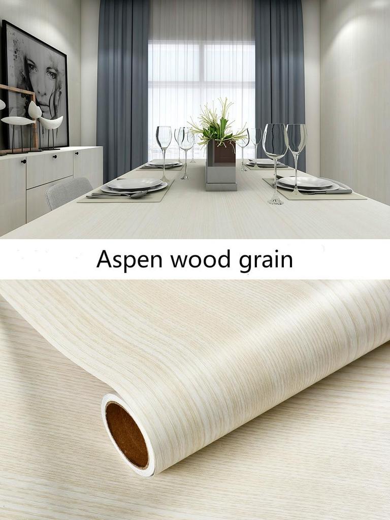 Vinyl Waterproof Wood Grain Wallpapers Self-adhesive Stickers For Kitchen Ambry Furniture Wardrobe Table Wall Papers Home Decor